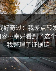 我承认我好奇过：我差点转发新91视频相关内容…幸好看到了这个细节——我整理了证据链