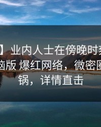 【速报】业内人士在傍晚时刻遭遇维密友电脑版 爆红网络，微密圈全网炸锅，详情直击