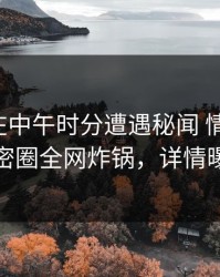 神秘人在中午时分遭遇秘闻 情不自禁，微密圈全网炸锅，详情曝光