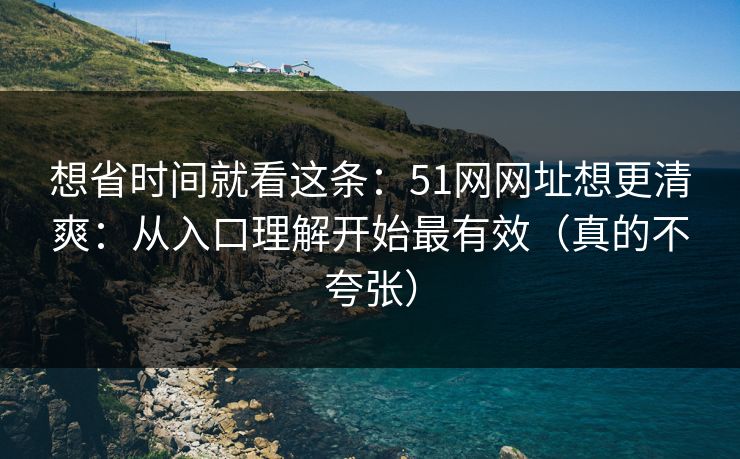 想省时间就看这条：51网网址想更清爽：从入口理解开始最有效（真的不夸张）