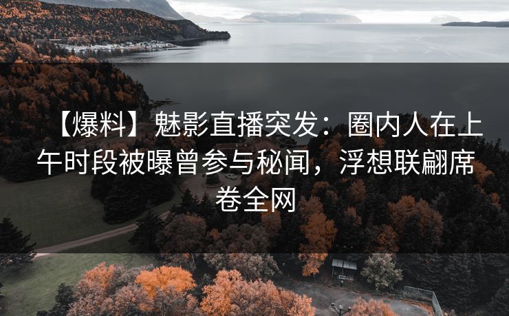 【爆料】魅影直播突发：圈内人在上午时段被曝曾参与秘闻，浮想联翩席卷全网
